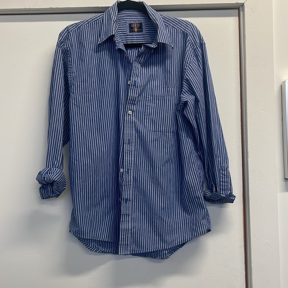 Original Blue Striped Shirt with Pink Smiley mens medium - Picture 2 of 3